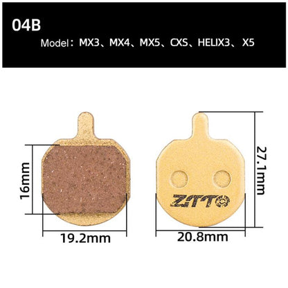 2pairs ZTTO Mountain Bike Full Metal Copper Base Lining Oil Disc Block Brake Pad, Model: MJ-04B - Bicycle Brake Parts by ZTTO | Online Shopping UK | buy2fix