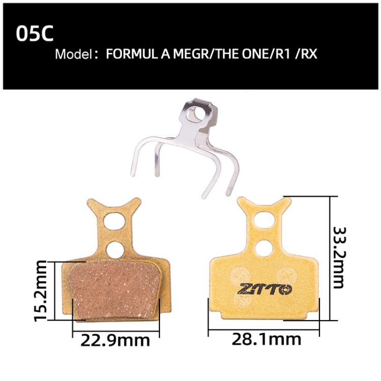 2pairs ZTTO Mountain Bike Full Metal Copper Base Lining Oil Disc Block Brake Pad, Model: MJ-05C - Bicycle Brake Parts by ZTTO | Online Shopping UK | buy2fix