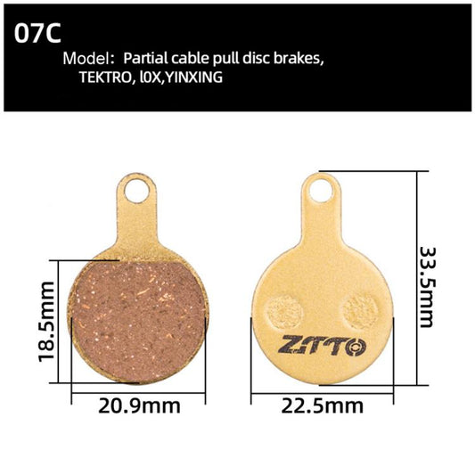 2pairs ZTTO Mountain Bike Full Metal Copper Base Lining Oil Disc Block Brake Pad, Model: MJ-07C - Bicycle Brake Parts by ZTTO | Online Shopping UK | buy2fix