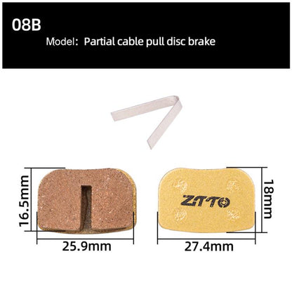 2pairs ZTTO Mountain Bike Full Metal Copper Base Lining Oil Disc Block Brake Pad, Model: MJ-08B - Bicycle Brake Parts by ZTTO | Online Shopping UK | buy2fix