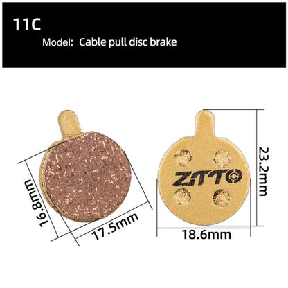 2pairs ZTTO Mountain Bike Full Metal Copper Base Lining Oil Disc Block Brake Pad, Model: MJ-11C - Bicycle Brake Parts by ZTTO | Online Shopping UK | buy2fix