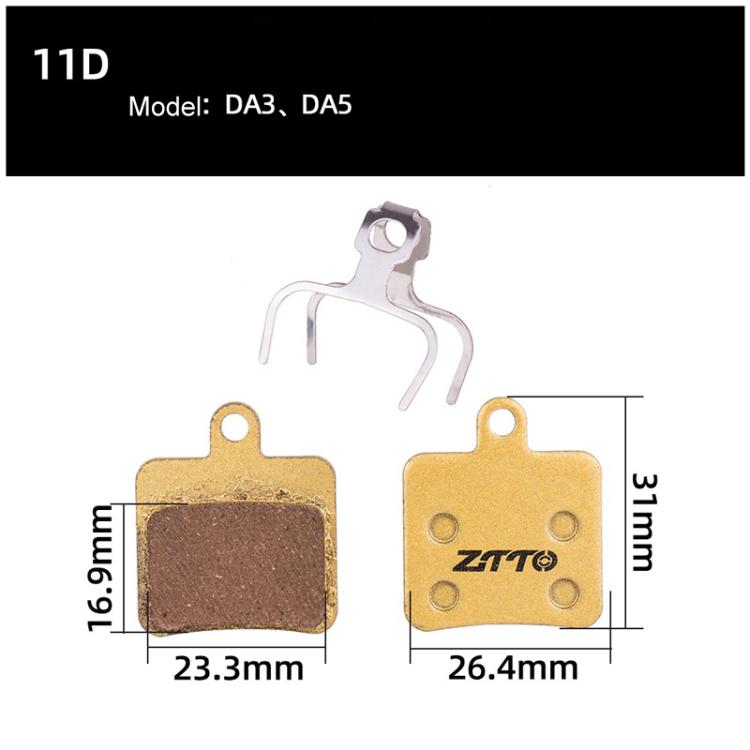 2pairs ZTTO Mountain Bike Full Metal Copper Base Lining Oil Disc Block Brake Pad, Model: MJ-11D - Bicycle Brake Parts by ZTTO | Online Shopping UK | buy2fix