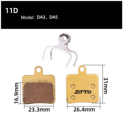 2pairs ZTTO Mountain Bike Full Metal Copper Base Lining Oil Disc Block Brake Pad, Model: MJ-11D - Bicycle Brake Parts by ZTTO | Online Shopping UK | buy2fix