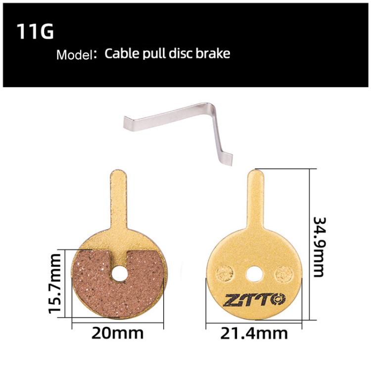 2pairs ZTTO Mountain Bike Full Metal Copper Base Lining Oil Disc Block Brake Pad, Model: MJ-11G - Bicycle Brake Parts by ZTTO | Online Shopping UK | buy2fix