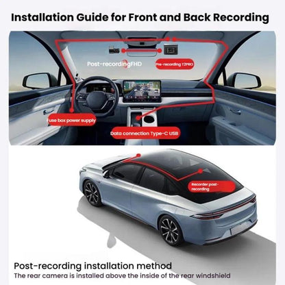 Anytek T2 PRO 3.0 Inch 2K HD Night Vision Recorder Hidden Car Camera Front And Rear Dual Recording(Without Memory) - Car DVRs by Anytek | Online Shopping UK | buy2fix