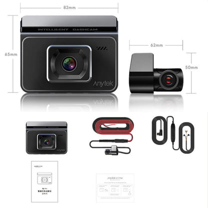 Anytek T2 PRO 3.0 Inch 2K HD Night Vision Recorder Hidden Car Camera Front And Rear Dual Recording(Without Memory) - Car DVRs by Anytek | Online Shopping UK | buy2fix