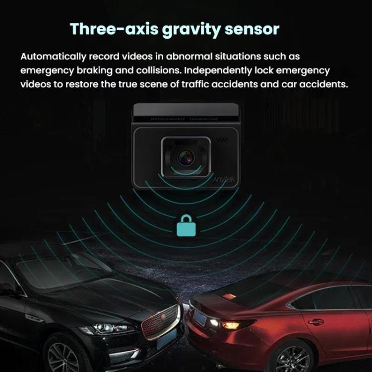 Anytek T2 PRO 3.0 Inch 2K HD Night Vision Recorder Hidden Car Camera Front And Rear Dual Recording(Without Memory) - Car DVRs by Anytek | Online Shopping UK | buy2fix