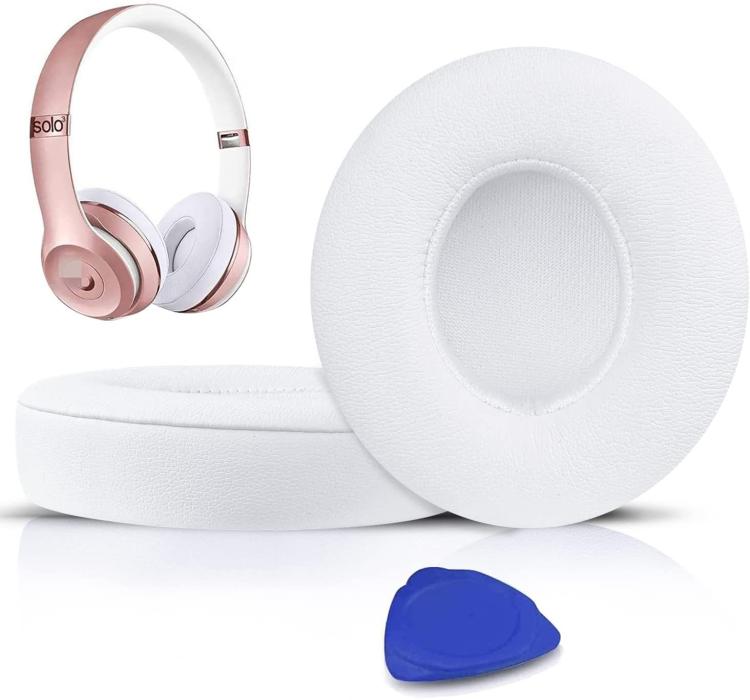 For Beats Solo3 / Solo2 Headphones Ear Pads Sponge Cover, Spec: Wireless White - Earmuff & Pad by buy2fix | Online Shopping UK | buy2fix