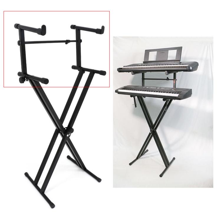 Electronic Piano Raised Stand Piano Keyboard Universal Double Layer Raised Stand Musical Instrument Accessories(Black) - Keyboard Accessories by buy2fix | Online Shopping UK | buy2fix