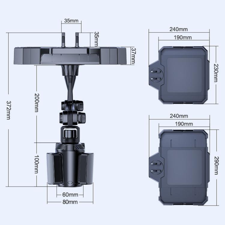Medium Car 360 Degree Rotating Dining Tray Auto Adjustable Cell Phone Holder - Car Drink Holders by buy2fix | Online Shopping UK | buy2fix
