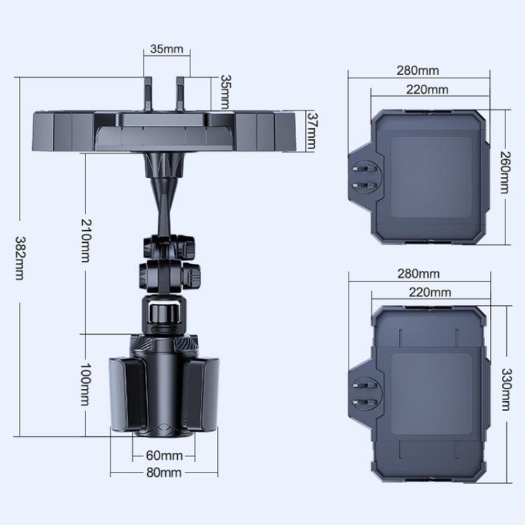 Large Car 360 Degree Rotating Dining Tray Auto Adjustable Cell Phone Holder - Car Drink Holders by buy2fix | Online Shopping UK | buy2fix
