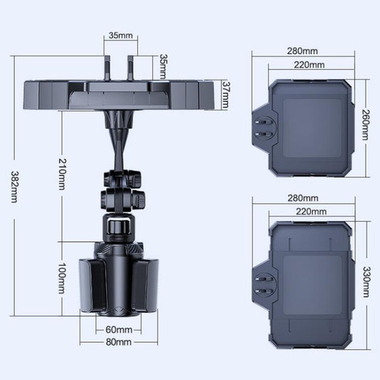 Large Car 360 Degree Rotating Dining Tray Auto Adjustable Cell Phone Holder - Car Drink Holders by buy2fix | Online Shopping UK | buy2fix