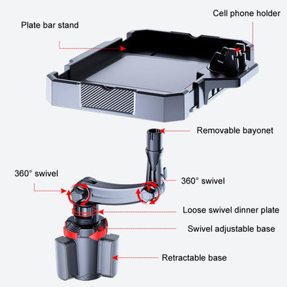 Small Car 360 Degree Rotating Dining Tray Auto Adjustable Cell Phone Holder - Car Drink Holders by buy2fix | Online Shopping UK | buy2fix