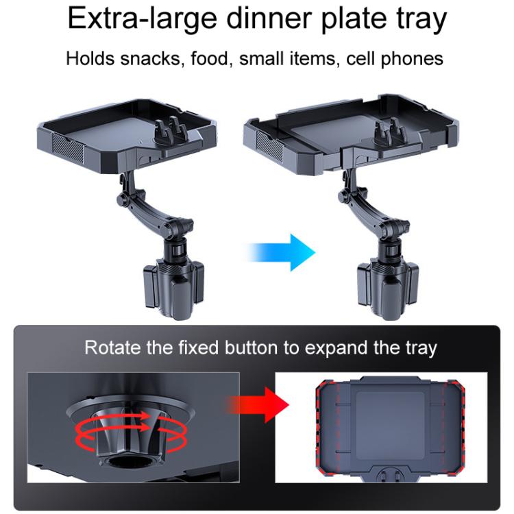 Large Car 360 Degree Rotating Dining Tray Auto Adjustable Cell Phone Holder - Car Drink Holders by buy2fix | Online Shopping UK | buy2fix