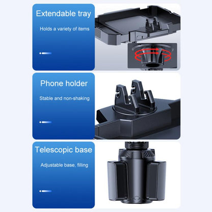 Medium Car 360 Degree Rotating Dining Tray Auto Adjustable Cell Phone Holder - Car Drink Holders by buy2fix | Online Shopping UK | buy2fix