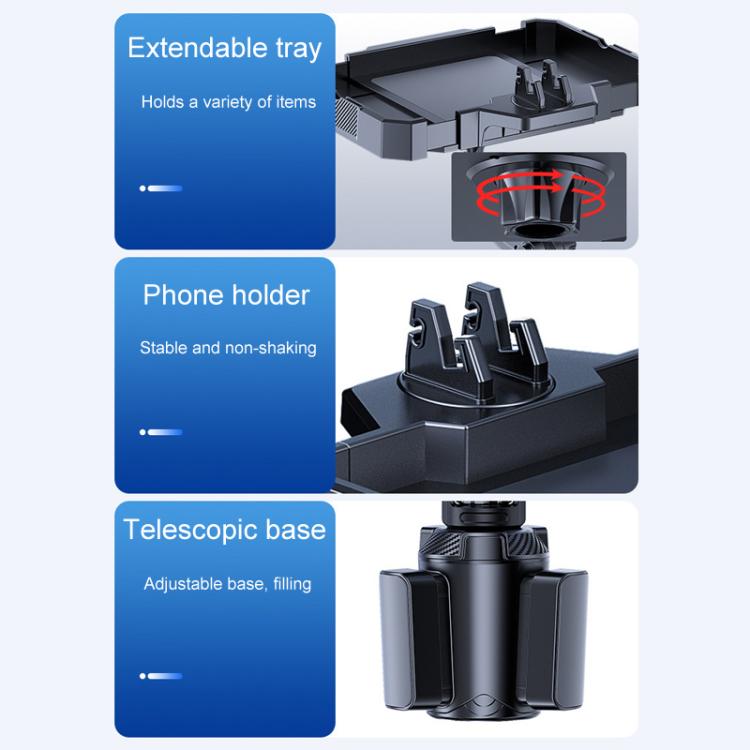 Large Car 360 Degree Rotating Dining Tray Auto Adjustable Cell Phone Holder - Car Drink Holders by buy2fix | Online Shopping UK | buy2fix