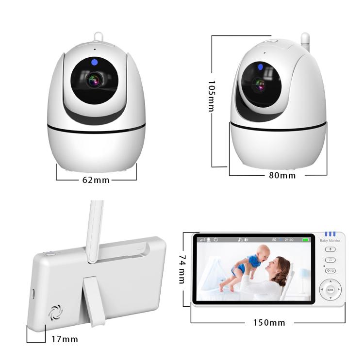 5 inch 1080P HD Baby Watcher Baby Monitor Camera AU Plug - Baby Monitor by buy2fix | Online Shopping UK | buy2fix