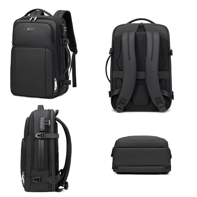 Wiersaam Men Anti-Theft Business Laptop Backpack 15.6 Inch Computer Bag With USB & Type-C Charging Ports(Black) - Backpack by Wiersaam | Online Shopping UK | buy2fix