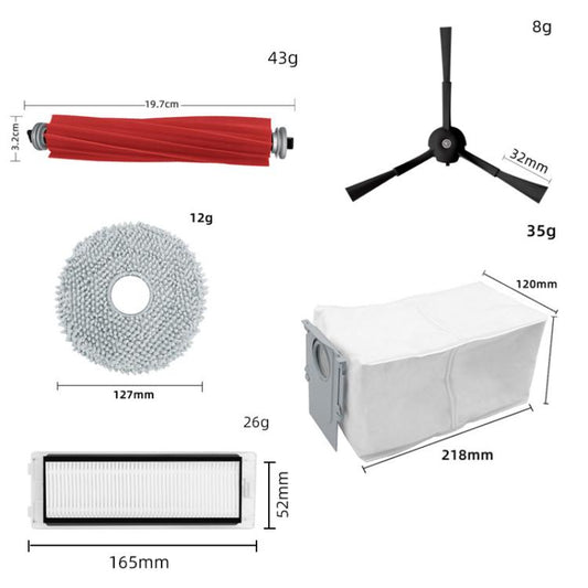 16 In 1 For Roborock P10S Pro Sweeping Robot Vacuum Cleaner Accessories Main Side Brush Hepa Filter Trash Dust Bag Mop Cloth - For Roborock Accessories by buy2fix | Online Shopping UK | buy2fix