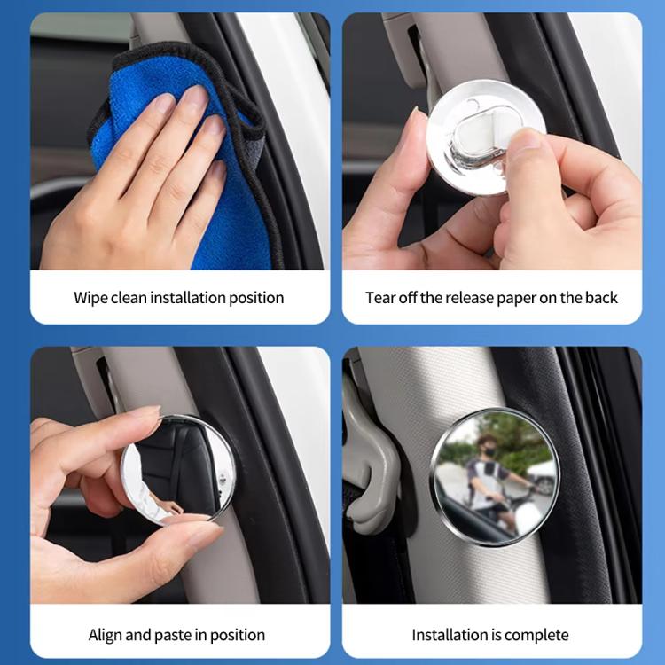 Car Reversing Blind Spot Auxiliary Ultra-clear Reflective Rearview Mirror, Color: Silver - Convex Mirror & Accessories by buy2fix | Online Shopping UK | buy2fix