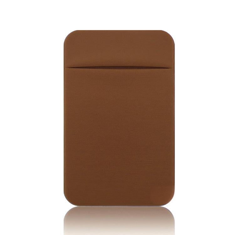 Elastic Lycra Phone Back Sticker Card Holder Secure Card Pocket with No Residue Removal(Brown) - Adhesive Card Holders by buy2fix | Online Shopping UK | buy2fix