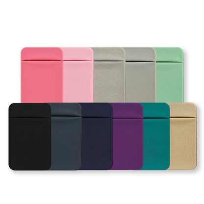 Elastic Lycra Phone Back Sticker Card Holder Secure Card Pocket with No Residue Removal(Black) - Adhesive Card Holders by buy2fix | Online Shopping UK | buy2fix