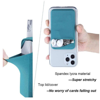 Elastic Lycra Phone Back Sticker Card Holder Secure Card Pocket with No Residue Removal(Black) - Adhesive Card Holders by buy2fix | Online Shopping UK | buy2fix