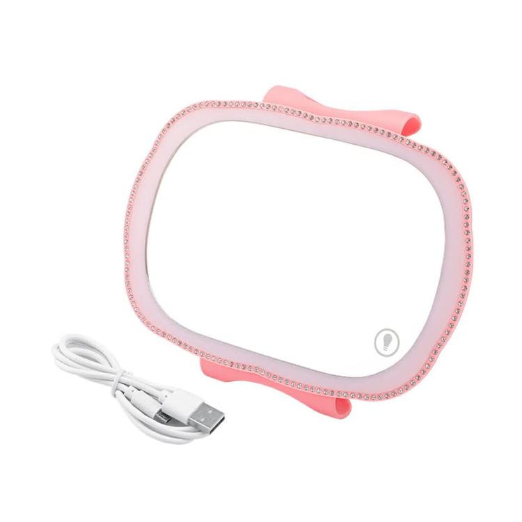 Car Passenger Sun Visor LED Light Makeup Mirror(Pink) - Interior Mirrors by buy2fix | Online Shopping UK | buy2fix