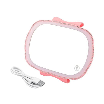 Car Passenger Sun Visor LED Light Makeup Mirror(Pink) - Interior Mirrors by buy2fix | Online Shopping UK | buy2fix