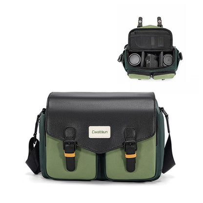 Cwatcun D99 Medium Shoulder Camera Bag Multi-functional Casual Color Clash Lightweight Storage Bag - Strap Satchel by Cwatcun | Online Shopping UK | buy2fix