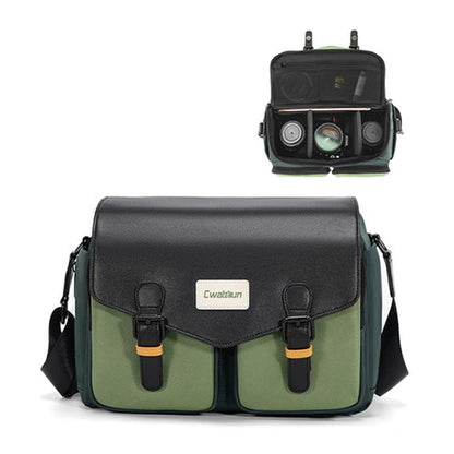 Cwatcun D99 Large Shoulder Camera Bag Multi-functional Casual Color Clash Lightweight Storage Bag - Strap Satchel by Cwatcun | Online Shopping UK | buy2fix