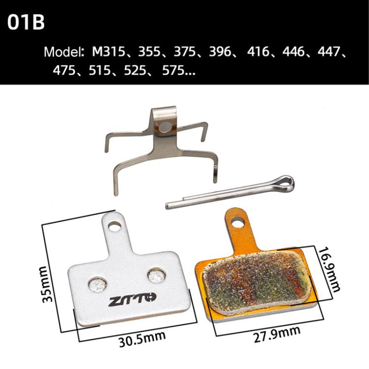 2pairs ZTTO Bicycle Metal Sintered Cable Mountain Road Bike Electrical Scooter Disc Brake Linings, Style: 01B - Bicycle Brake Parts by ZTTO | Online Shopping UK | buy2fix