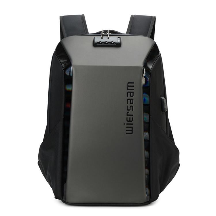 Wiersaam WY1350 Men Anti-Theft Business Backpack Laptop Bag For Travel With Password Lock(Space Gray) - Backpack by wiersaam | Online Shopping UK | buy2fix