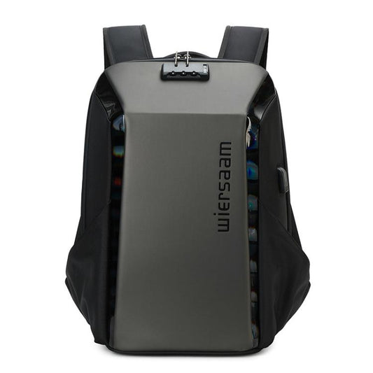 Wiersaam WY1350 Men Anti-Theft Business Backpack Laptop Bag For Travel With Password Lock(Space Gray) - Backpack by wiersaam | Online Shopping UK | buy2fix