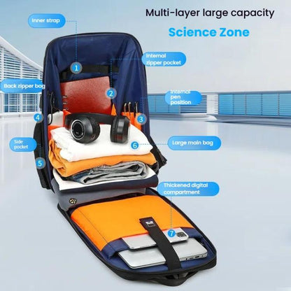 Wiersaam WY1350 Men Anti-Theft Business Backpack Laptop Bag For Travel With Password Lock(Space Gray) - Backpack by wiersaam | Online Shopping UK | buy2fix