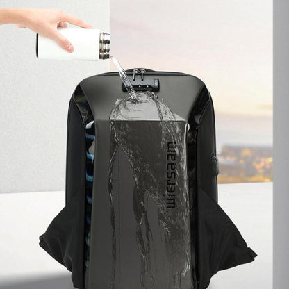 Wiersaam WY1350 Men Anti-Theft Business Backpack Laptop Bag For Travel With Password Lock(Space Gray) - Backpack by wiersaam | Online Shopping UK | buy2fix