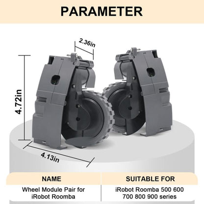 For IRobot Roomba 5/6/7/8/9 Series Walking Wheels Vacuum Cleaner Accessories Right Wheel-Black - For iRobot Accessories by buy2fix | Online Shopping UK | buy2fix