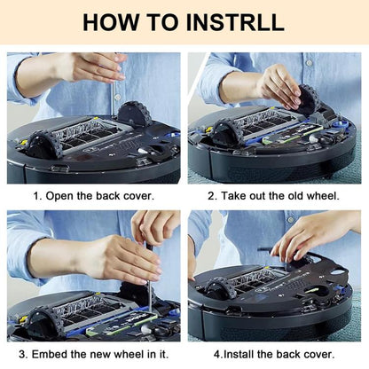 For IRobot Roomba 5/6/7/8/9 Series Walking Wheels Vacuum Cleaner Accessories Left Wheel-Black - For iRobot Accessories by buy2fix | Online Shopping UK | buy2fix