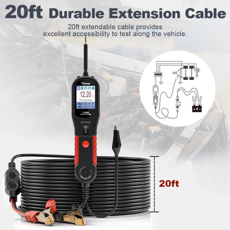 VDIAGTOOL 6-42V Automotive Circuit Tester(V200 Red) - Electronic Test by VDIAGTOOL | Online Shopping UK | buy2fix