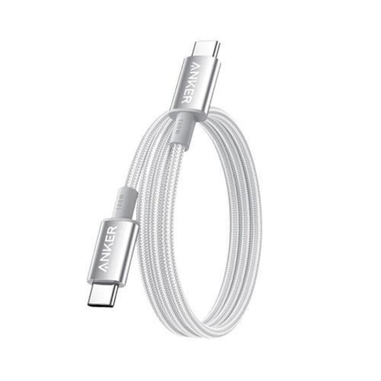ANKER A8060 1.5m 240W PD Fast Charging Dual Type-C Charging Cable Braided Data Cable(White) - USB-C & Type-C Cable by ANKER | Online Shopping UK | buy2fix