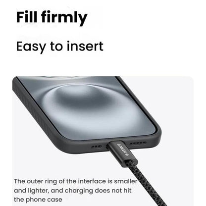 ANKER A8060 1.5m 240W PD Fast Charging Dual Type-C Charging Cable Braided Data Cable(White) - USB-C & Type-C Cable by ANKER | Online Shopping UK | buy2fix