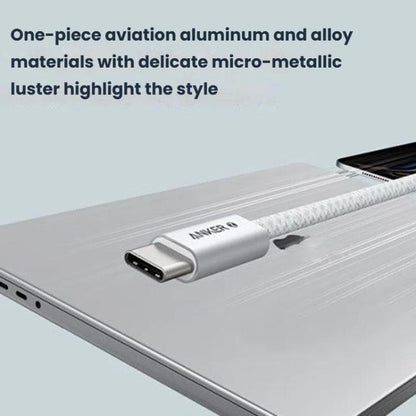 ANKER A8060 1.5m 240W PD Fast Charging Dual Type-C Charging Cable Braided Data Cable(White) - USB-C & Type-C Cable by ANKER | Online Shopping UK | buy2fix