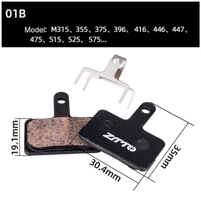 2pairs ZTTO Bicycle Disc Braking Pads Mountain Bike Semi-Metallic Resin Brake Pads, Model: MS-01B - Bicycle Brake Parts by ZTTO | Online Shopping UK | buy2fix