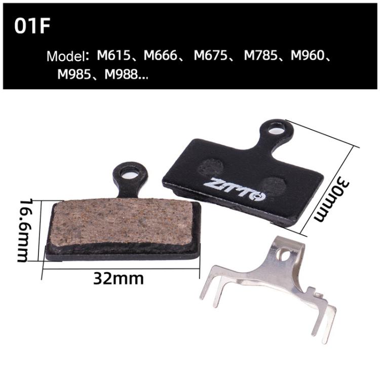 2pairs ZTTO Bicycle Disc Braking Pads Mountain Bike Semi-Metallic Resin Brake Pads, Model: MS-01F - Bicycle Brake Parts by ZTTO | Online Shopping UK | buy2fix