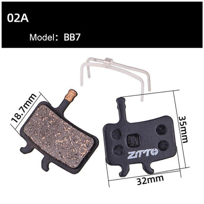 2pairs ZTTO Bicycle Disc Braking Pads Mountain Bike Semi-Metallic Resin Brake Pads, Model: MS-02A - Bicycle Brake Parts by ZTTO | Online Shopping UK | buy2fix