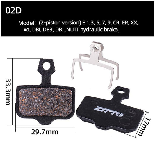 2pairs ZTTO Bicycle Disc Braking Pads Mountain Bike Semi-Metallic Resin Brake Pads, Model: MS-02D - Bicycle Brake Parts by ZTTO | Online Shopping UK | buy2fix