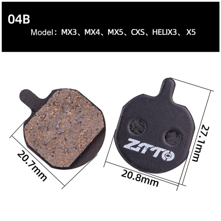 2pairs ZTTO Bicycle Disc Braking Pads Mountain Bike Semi-Metallic Resin Brake Pads, Model: MS-04B - Bicycle Brake Parts by ZTTO | Online Shopping UK | buy2fix
