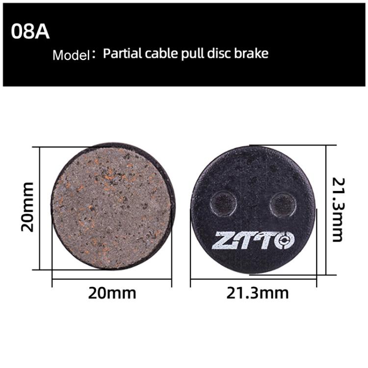2pairs ZTTO Bicycle Disc Braking Pads Mountain Bike Semi-Metallic Resin Brake Pads, Model: MS-08A - Bicycle Brake Parts by ZTTO | Online Shopping UK | buy2fix