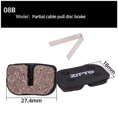 2pairs ZTTO Bicycle Disc Braking Pads Mountain Bike Semi-Metallic Resin Brake Pads, Model: MS-08B - Bicycle Brake Parts by ZTTO | Online Shopping UK | buy2fix