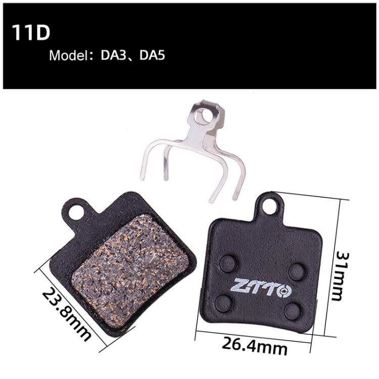 2pairs ZTTO Bicycle Disc Braking Pads Mountain Bike Semi-Metallic Resin Brake Pads, Model: MS-11D - Bicycle Brake Parts by ZTTO | Online Shopping UK | buy2fix